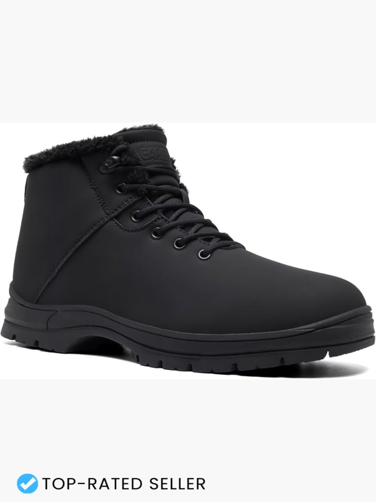 Mens Winter Snow Boots Water Resistant Warm Fur Lined Anti Slip Work Ankle
